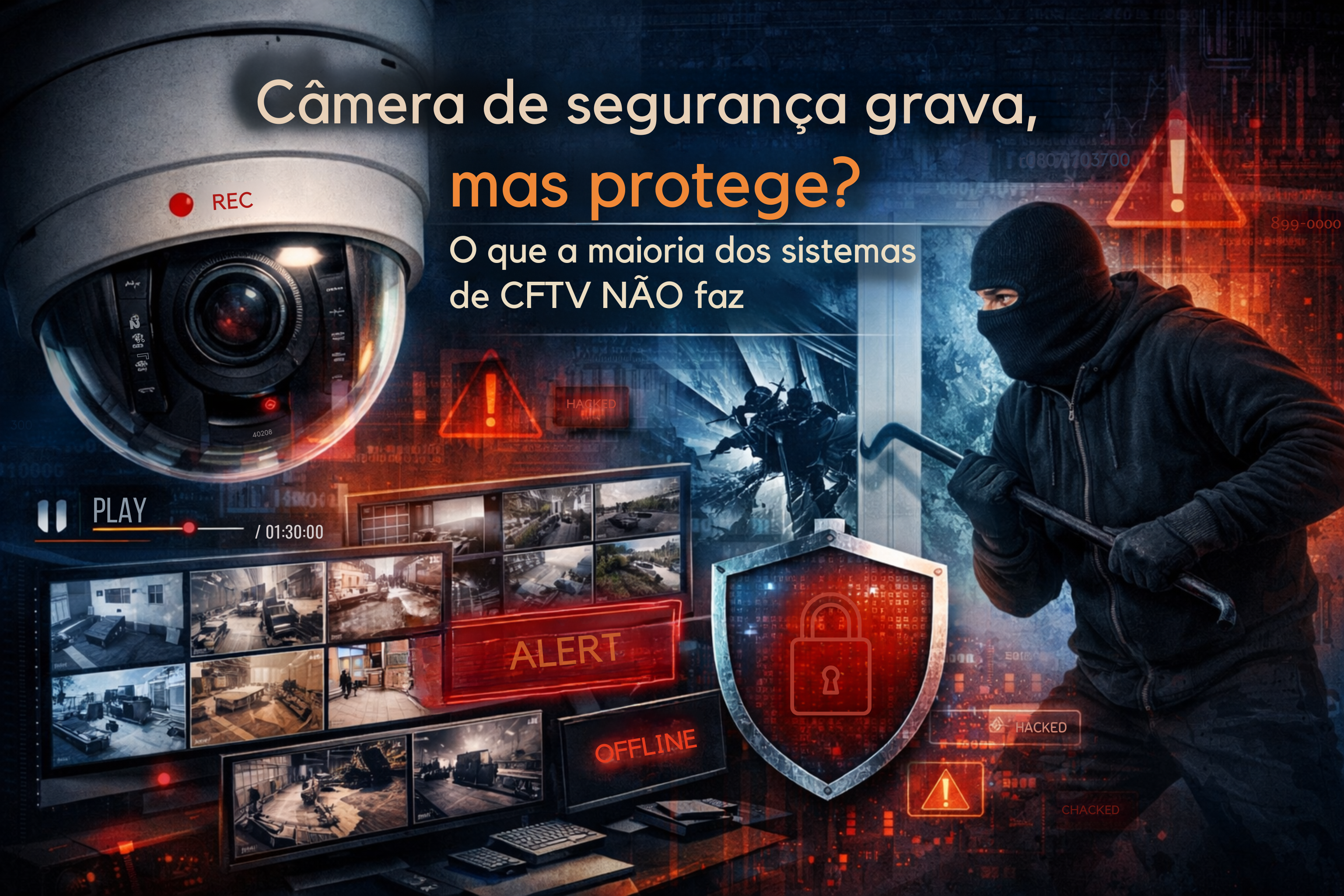 Câmera de segurança grava e não protege