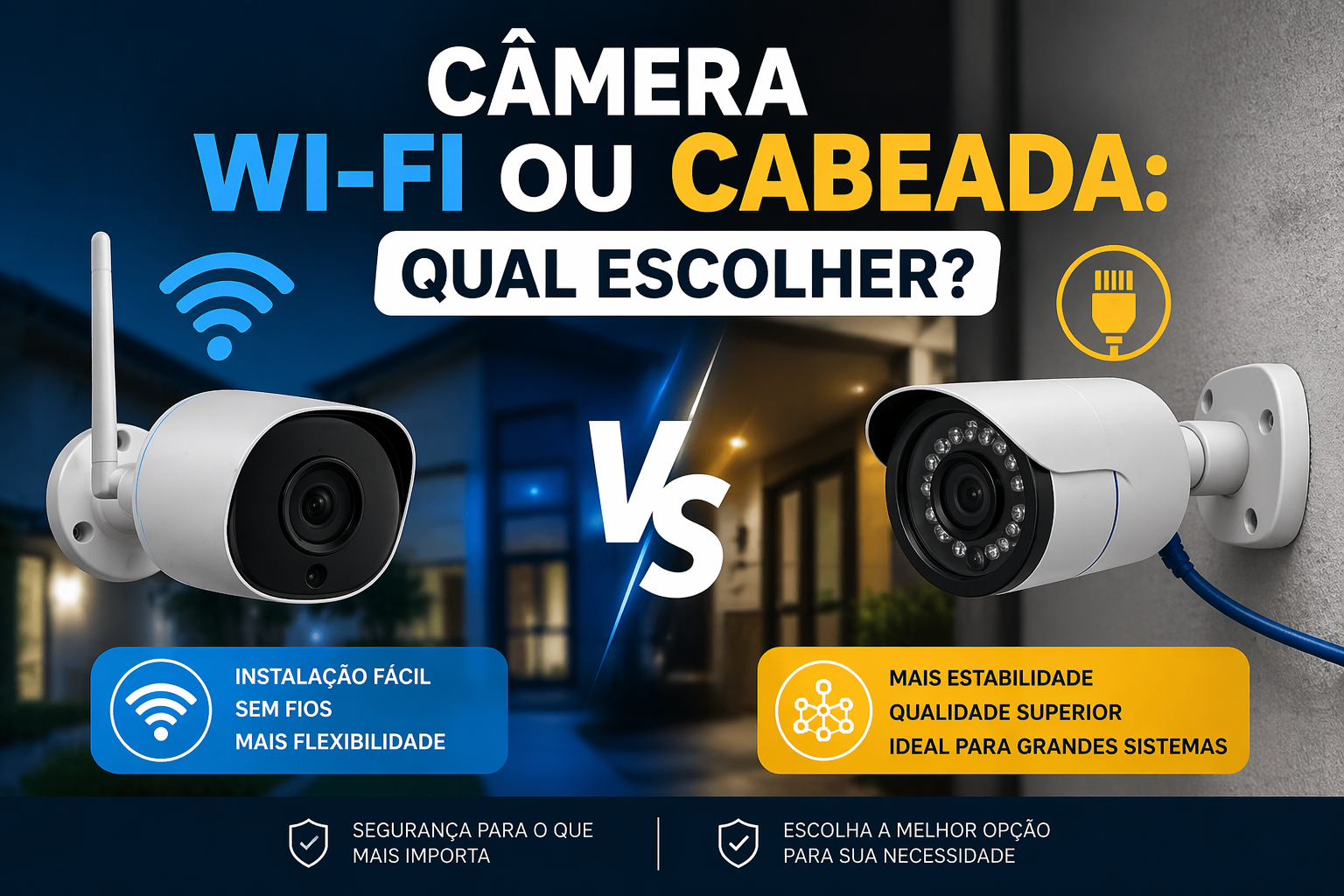 Câmera Wi-Fi ou Cabeada: Qual Escolher?