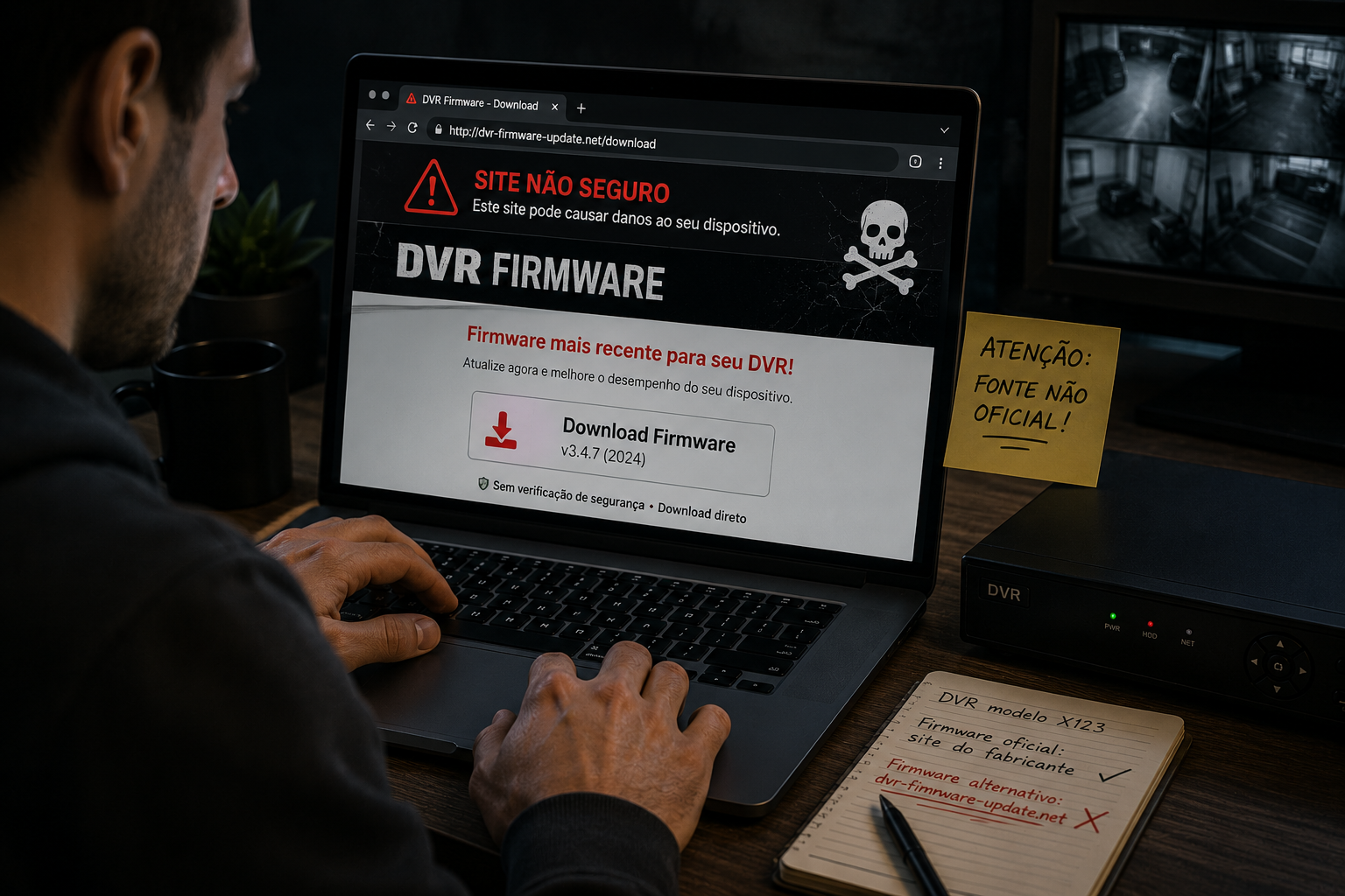 Baixando firmware de site suspeito