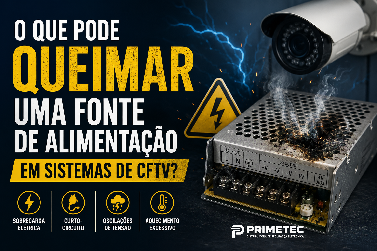 O Que Pode Queimar uma Fonte de Alimentação em Sistemas de CFTV?