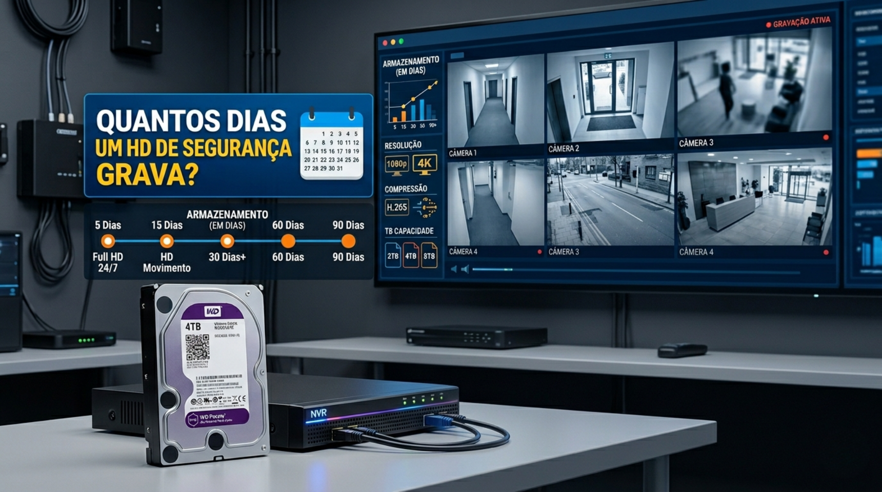 Quantos dias um HD de segurança grava?