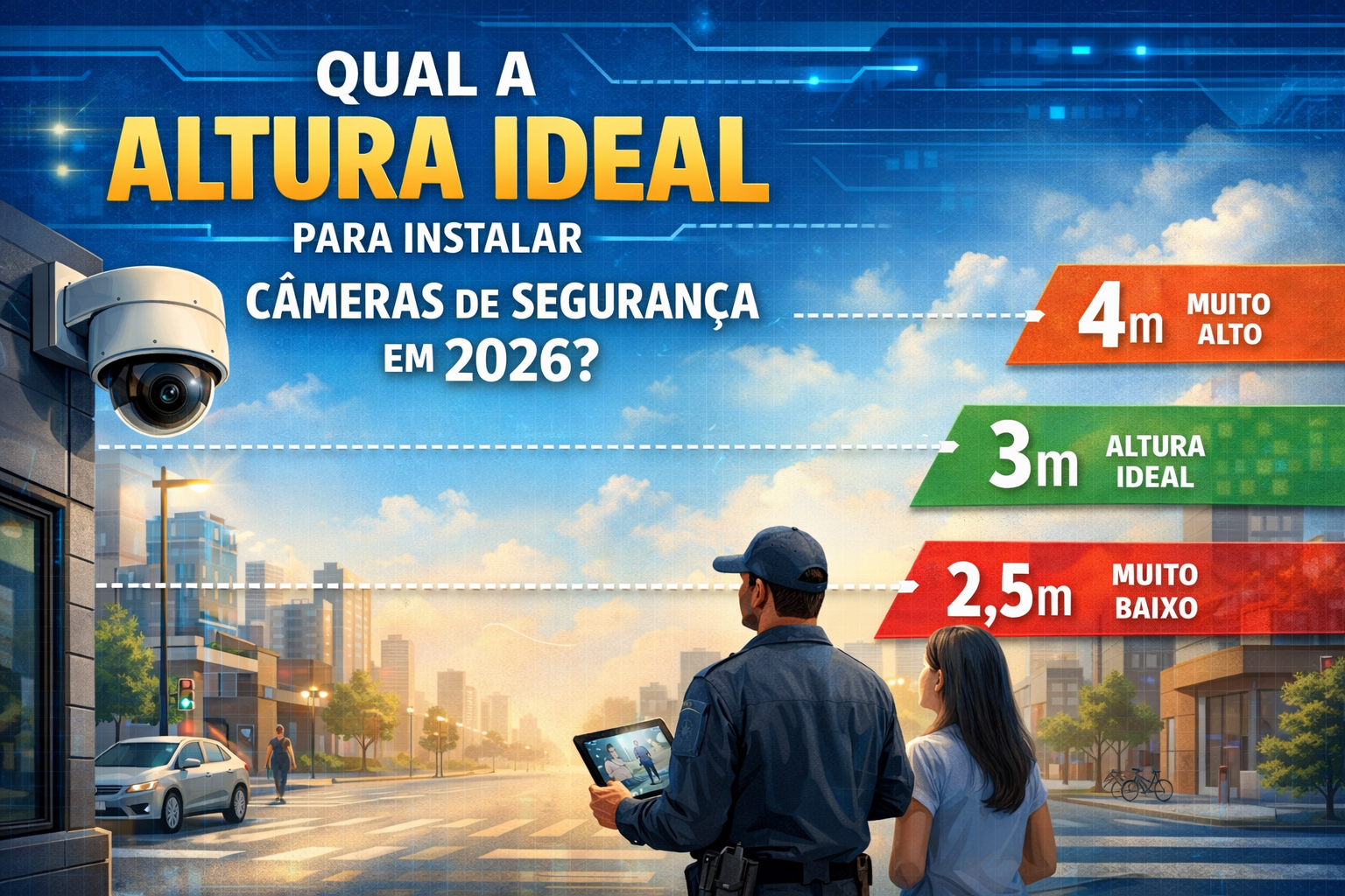 Altura ideal para câmera de segurança