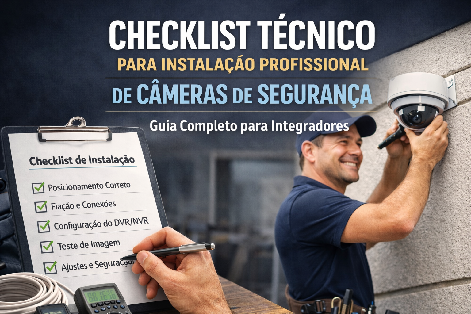 Checklist completo para instalação de sistemas de CFTV para integradores atualizado 2026.